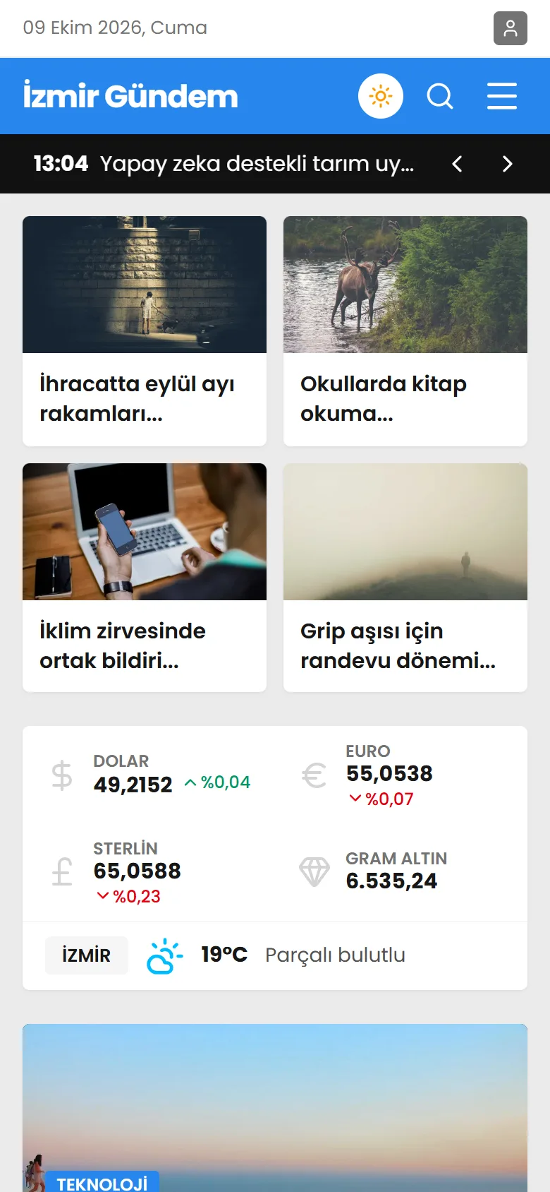 Klasik tema mobil görünümü
